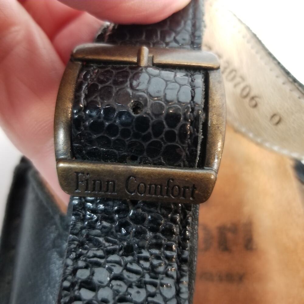 Finn Comfort Sylt Black Leather Slingback Sandals Women's Size 38 / 7.5 - Picture 6 of 13